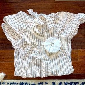 Lolly Wolly Doodle Nude Seersucker Halter Tie Dress